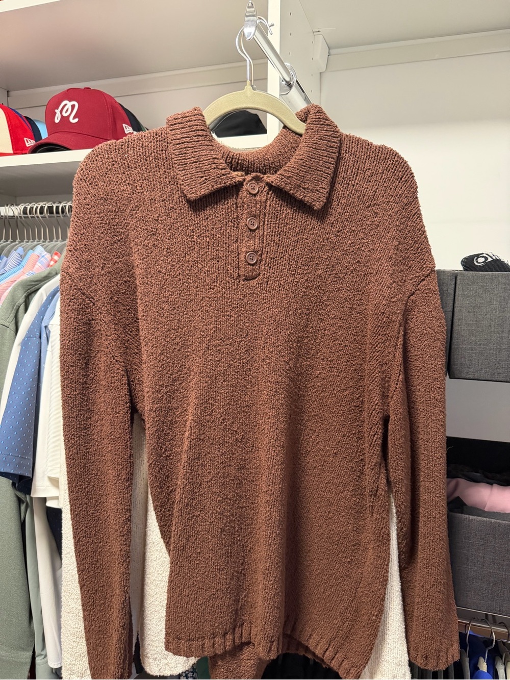 Alo textured knit long sleeve polo